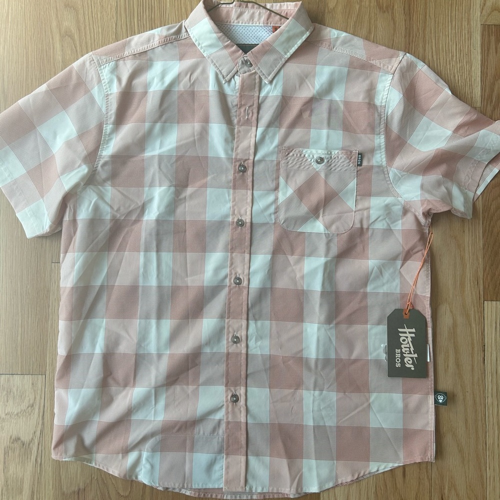 Howler Brothers Red and White Casual Button Down Shirt